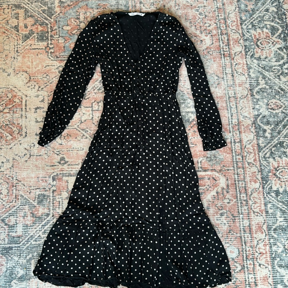 Zara Polka Dot Maxi Dress Size Small